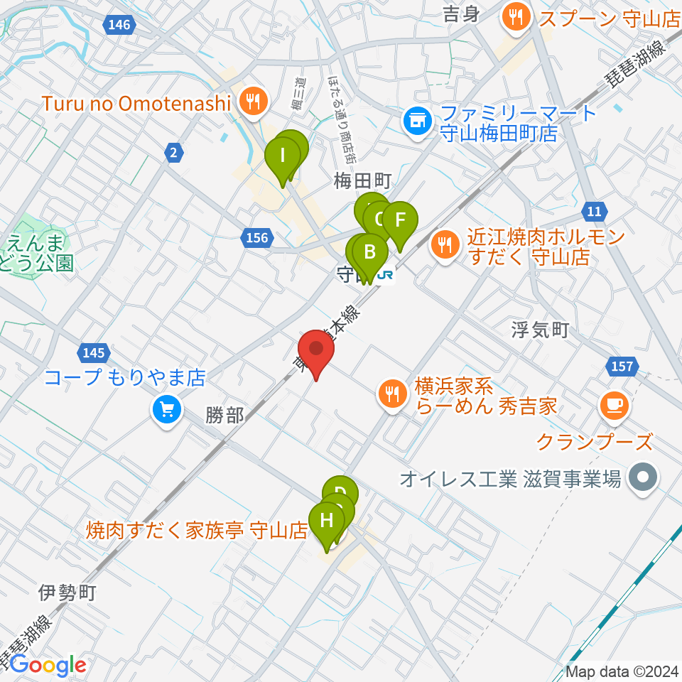 京滋ピアノ調律 / スティマー・ザール周辺のカフェ一覧地図