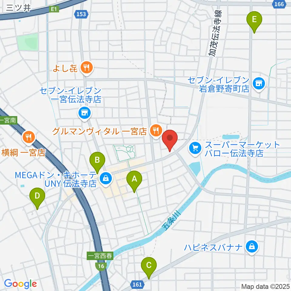 一宮Denpo-G Studio周辺のカフェ一覧地図