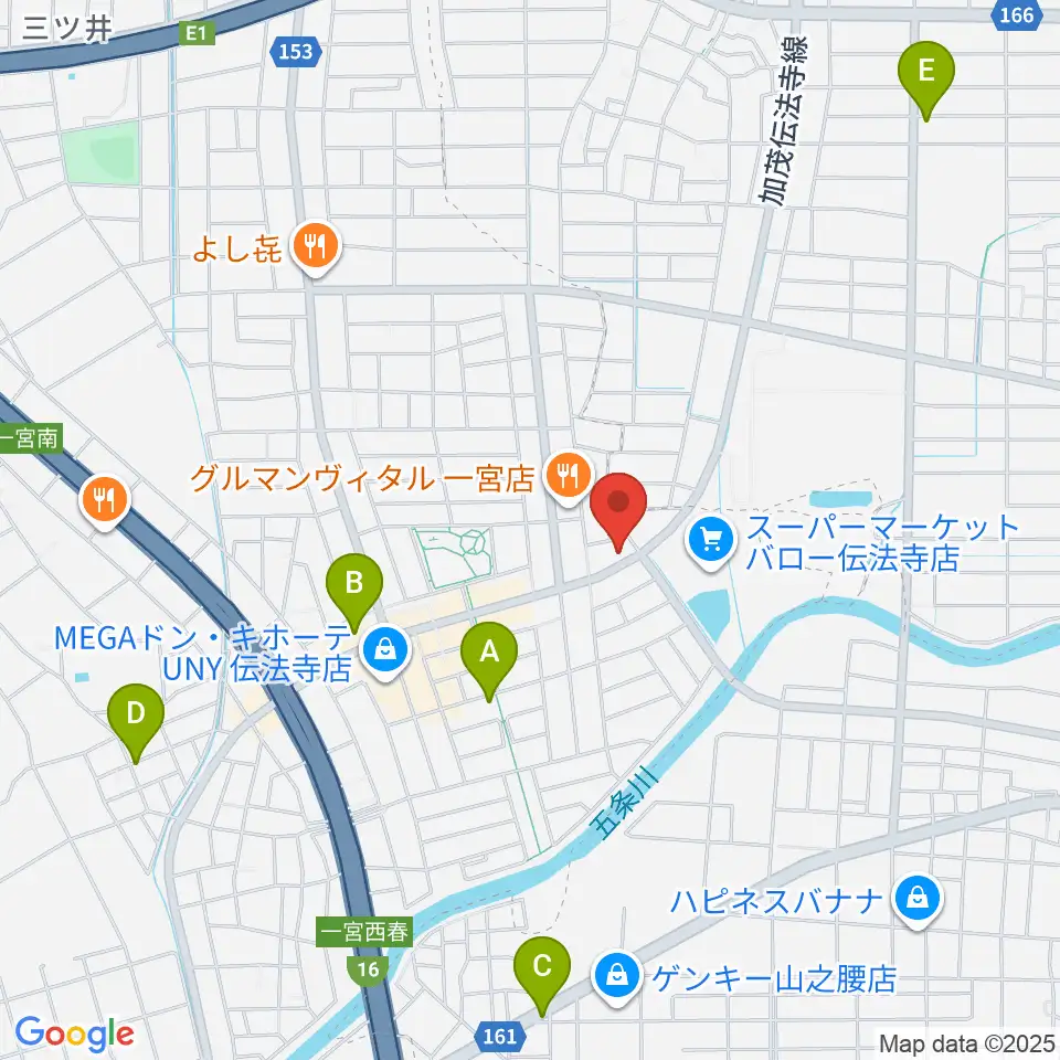 一宮Denpo-G Studio周辺のカフェ一覧地図