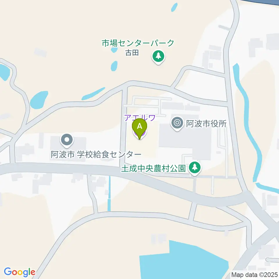 阿波市アエルワホール周辺のカフェ一覧地図