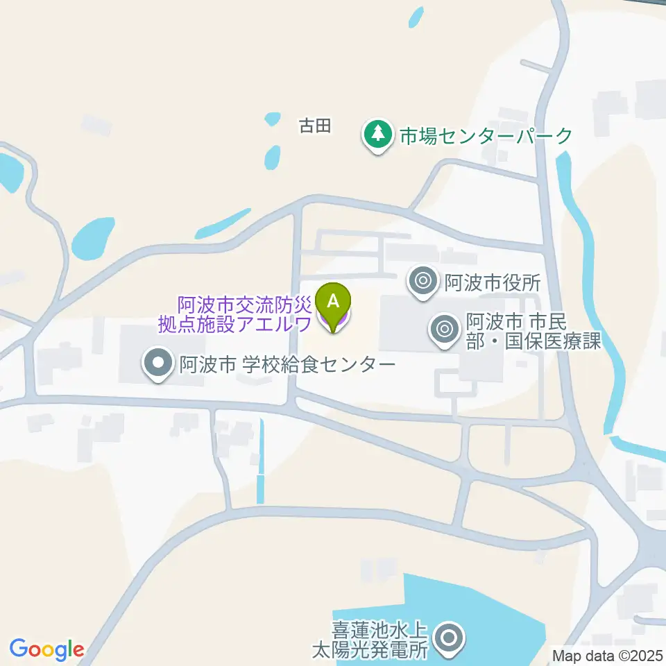 阿波市アエルワホール周辺のカフェ一覧地図
