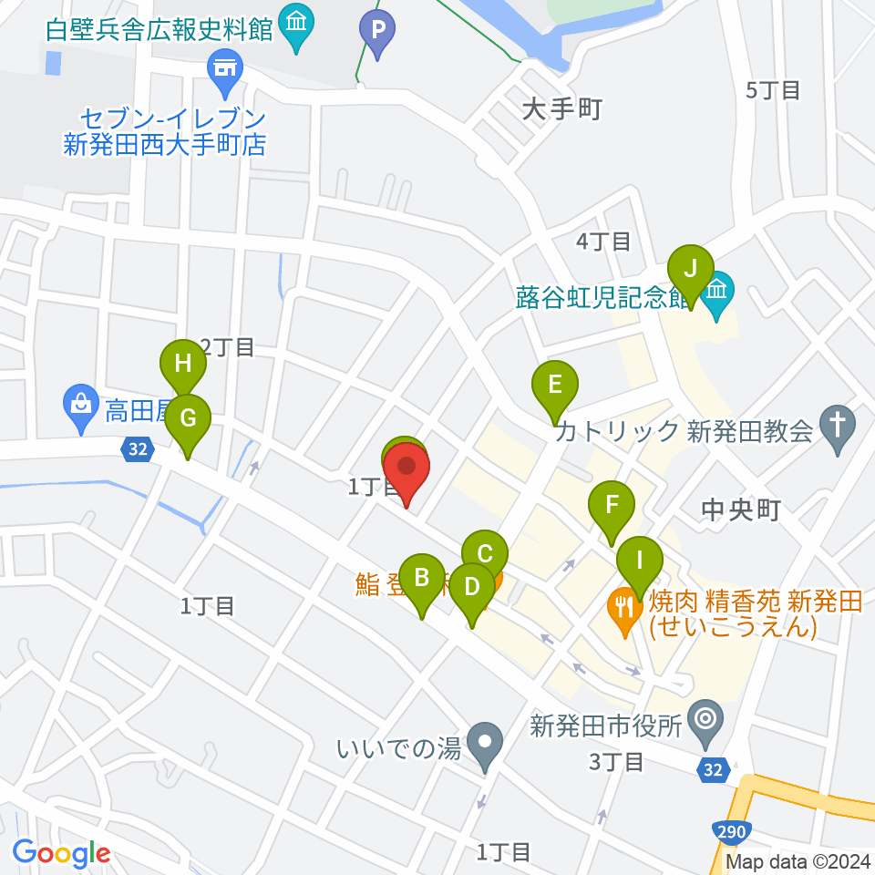 新発田ジャズ喫茶BIRD周辺のカフェ一覧地図