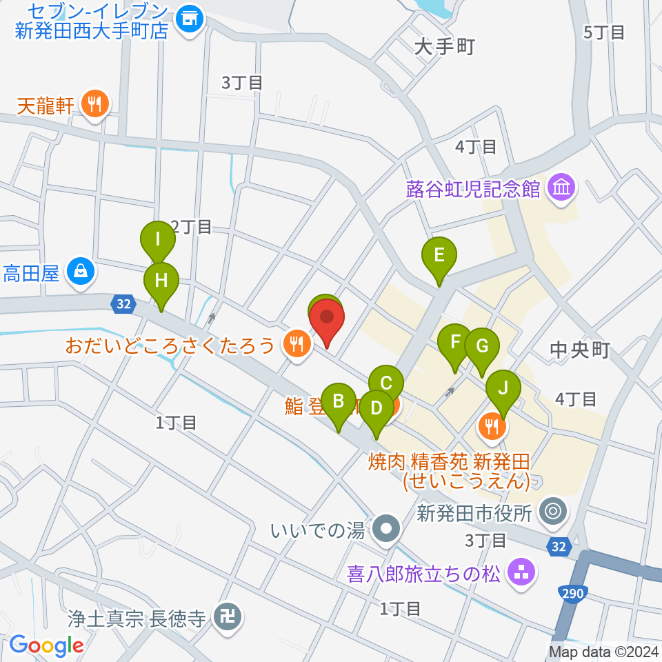 新発田ジャズ喫茶BIRD周辺のカフェ一覧地図