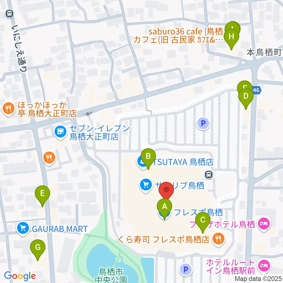 小川楽器 鳥栖店周辺のカフェ一覧地図