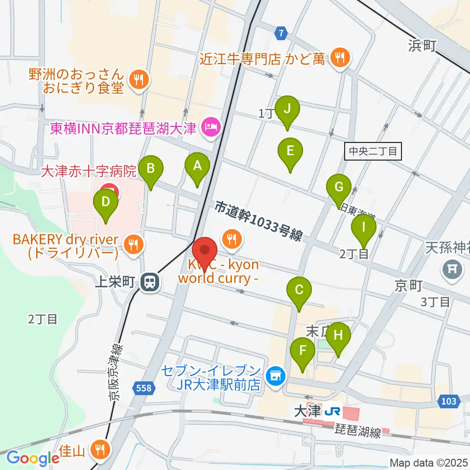 奏美ホール周辺のカフェ一覧地図
