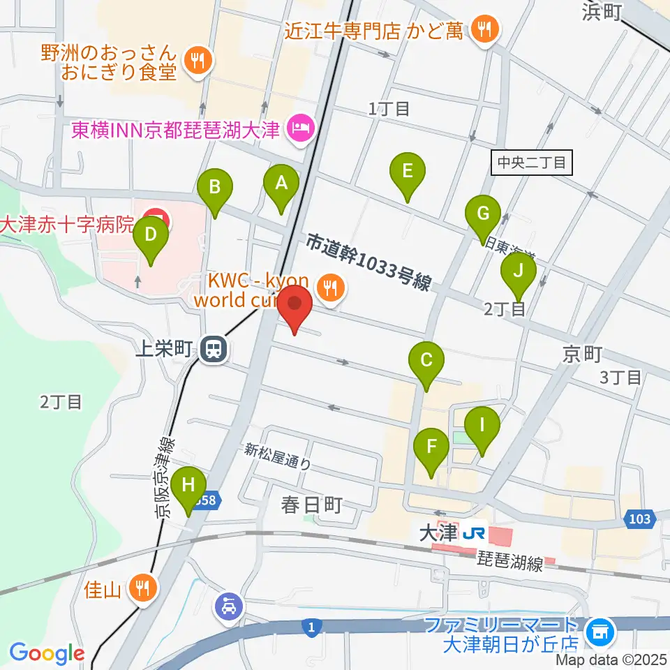 奏美ホール周辺のカフェ一覧地図