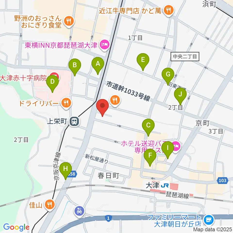 奏美ホール周辺のカフェ一覧地図