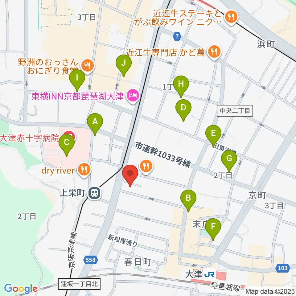奏美ホール周辺のカフェ一覧地図