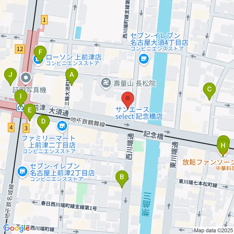 名古屋大須OYS周辺のカフェ一覧地図