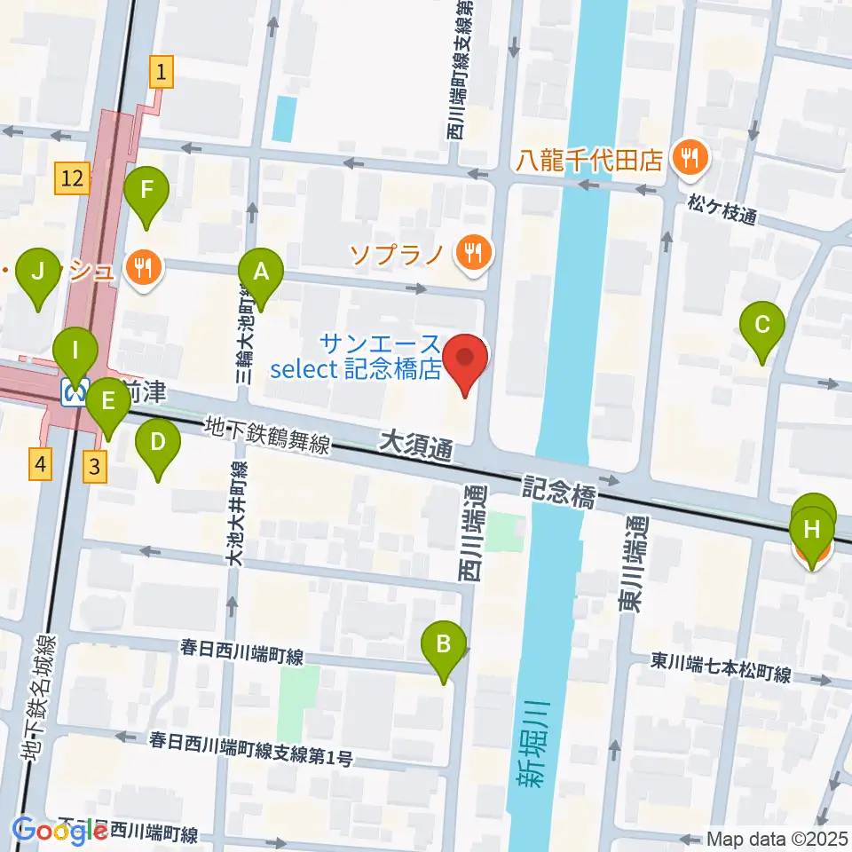 名古屋大須OYS周辺のカフェ一覧地図