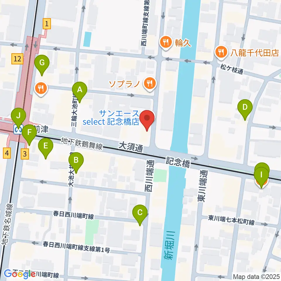名古屋大須OYS周辺のカフェ一覧地図