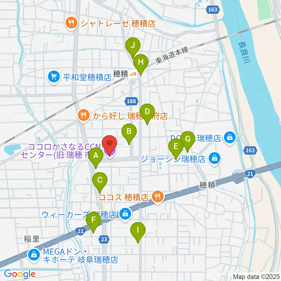 ココロかさなるCNNセンター周辺のカフェ一覧地図