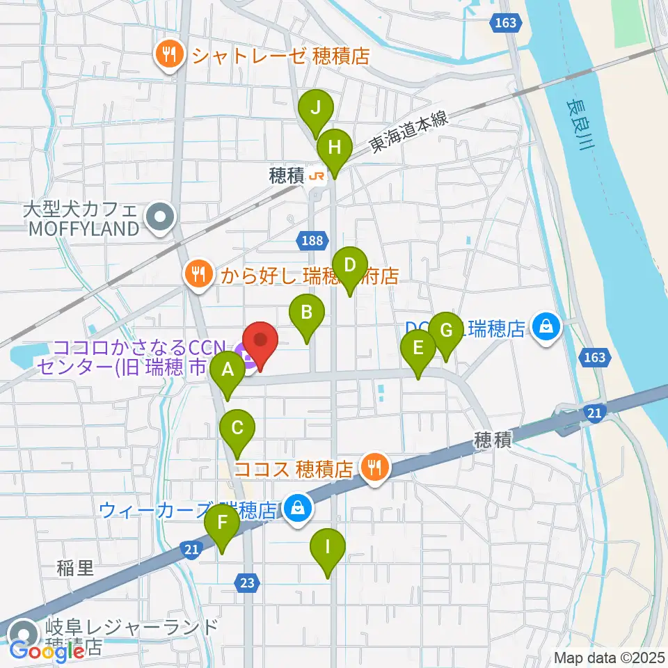 ココロかさなるCNNセンター周辺のカフェ一覧地図