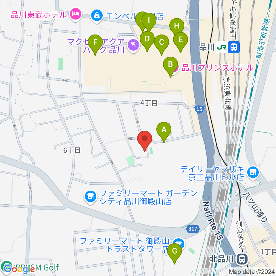 高輪プリンセスガルテン アンビエンテ/アンディムジーク周辺のカフェ一覧地図