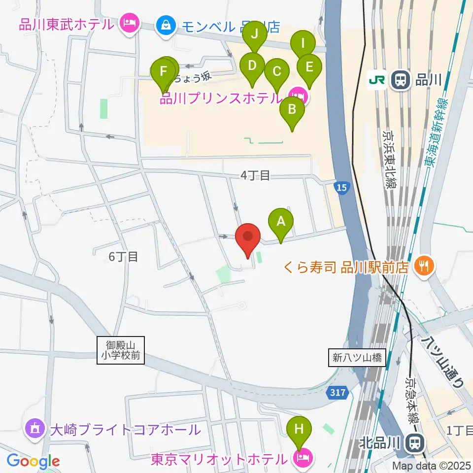高輪プリンセスガルテン アンビエンテ/アンディムジーク周辺のカフェ一覧地図