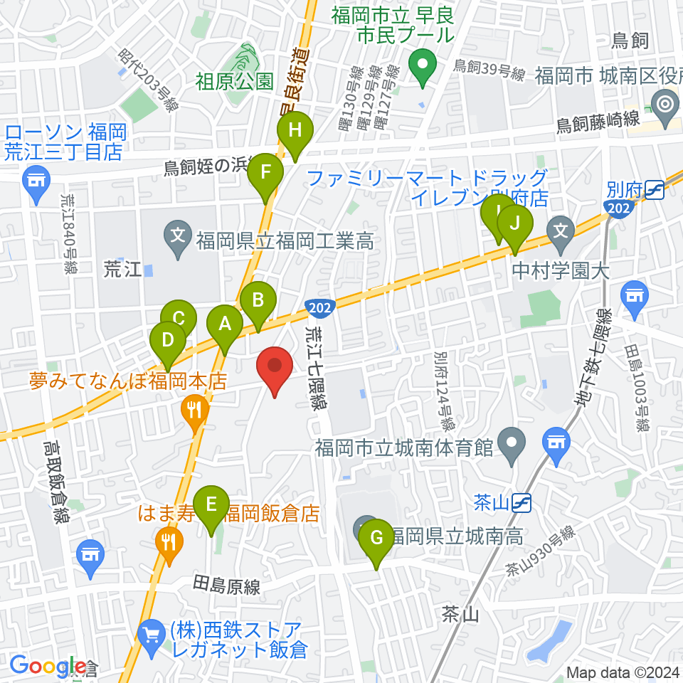 末永文化センター周辺のカフェ一覧地図