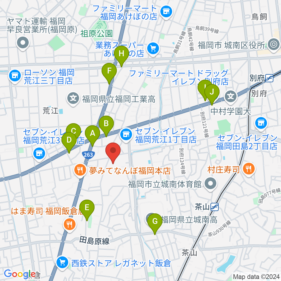 末永文化センター周辺のカフェ一覧地図