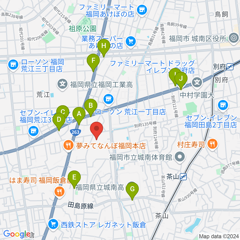 末永文化センター周辺のカフェ一覧地図