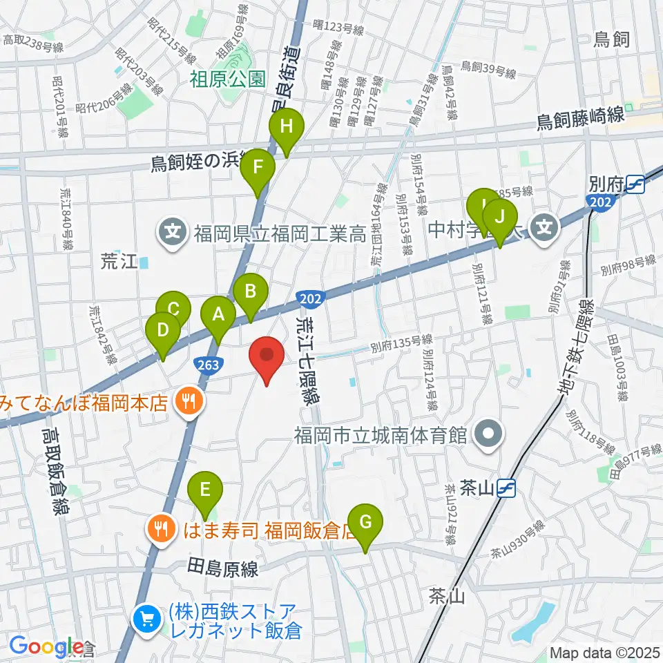 末永文化センター周辺のカフェ一覧地図