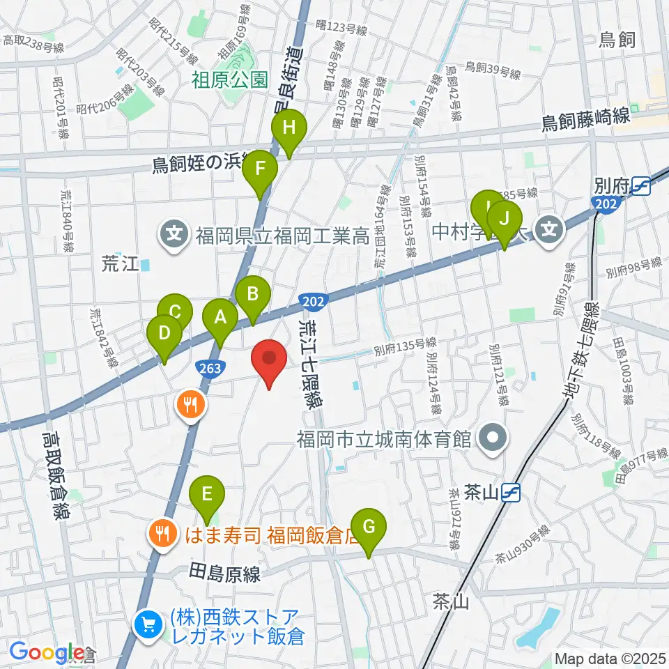 末永文化センター周辺のカフェ一覧地図