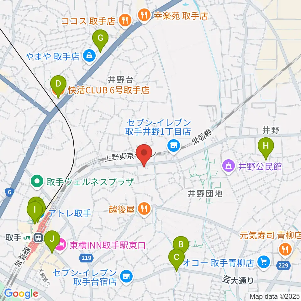 取手Atelier ju-tou(アトリエ ジュトウ)周辺のカフェ一覧地図