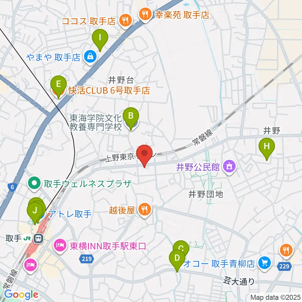 取手Atelier ju-tou(アトリエ ジュトウ)周辺のカフェ一覧地図