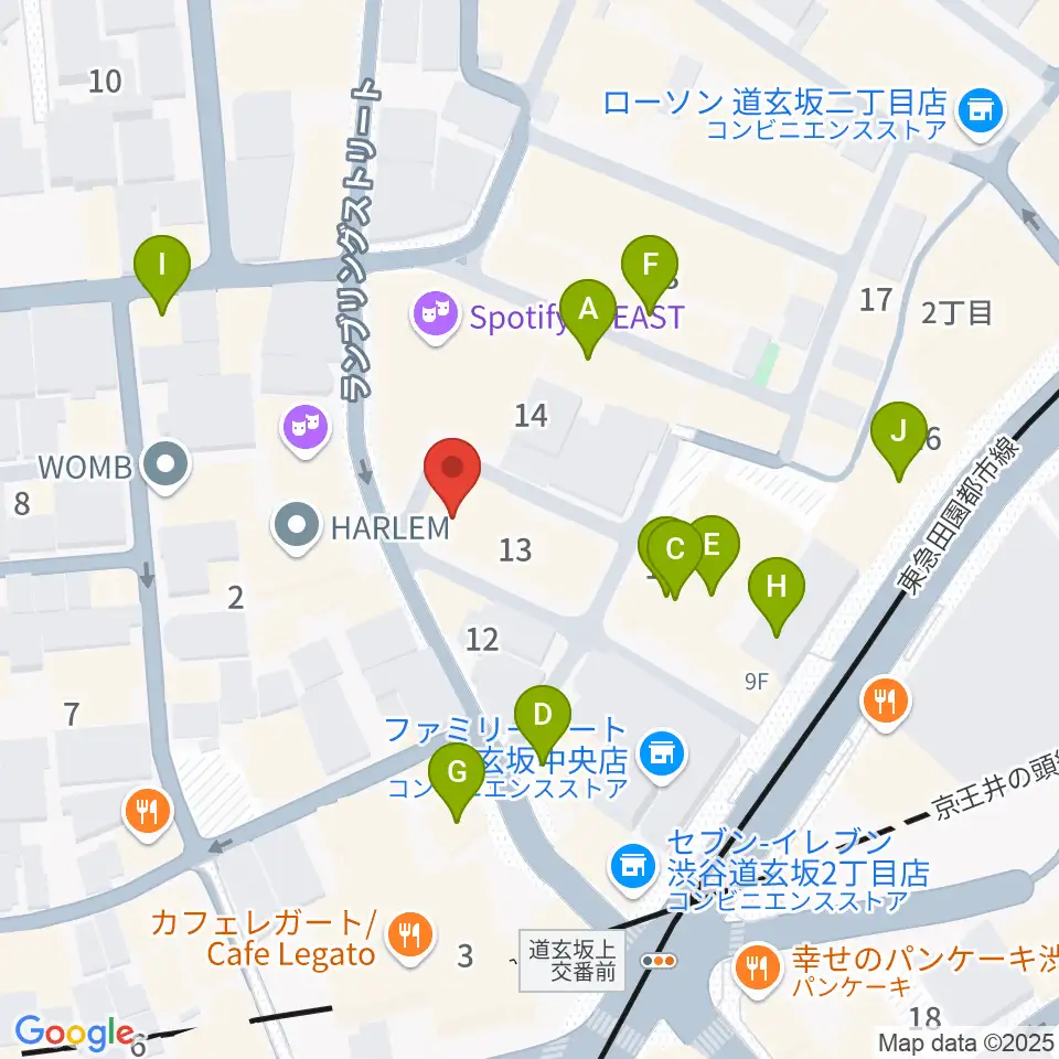 渋谷DESEO mini周辺のカフェ一覧地図