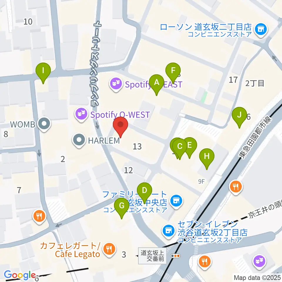 渋谷DESEO mini周辺のカフェ一覧地図