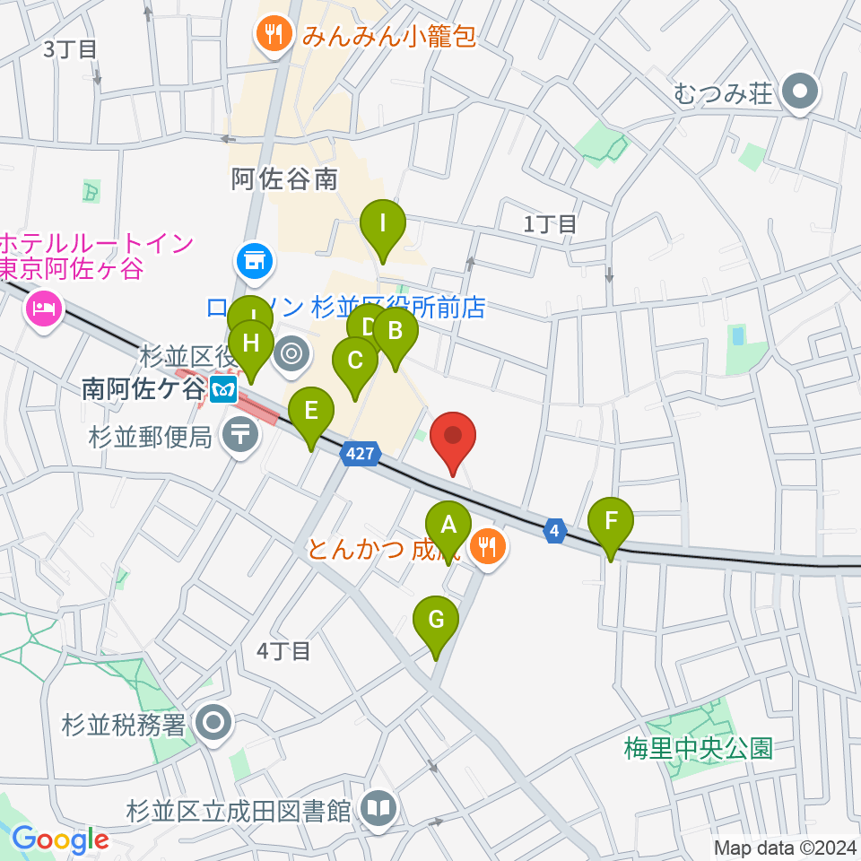 ニュースター楽器 阿佐ヶ谷センター周辺のカフェ一覧地図