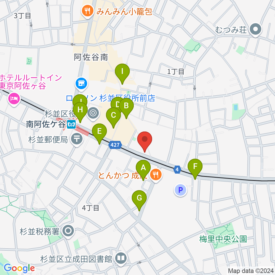 ニュースター楽器 阿佐ヶ谷センター周辺のカフェ一覧地図