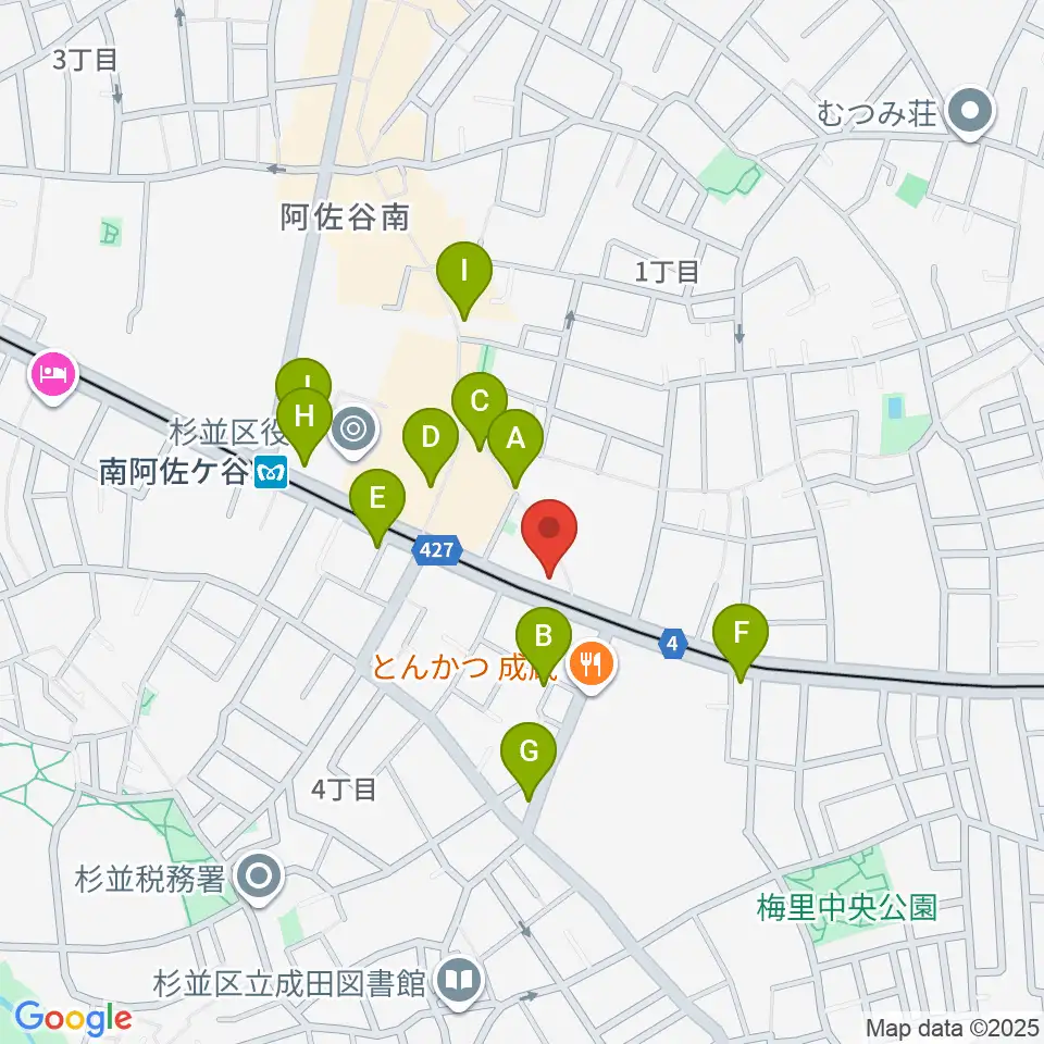 ニュースター楽器 阿佐ヶ谷センター周辺のカフェ一覧地図