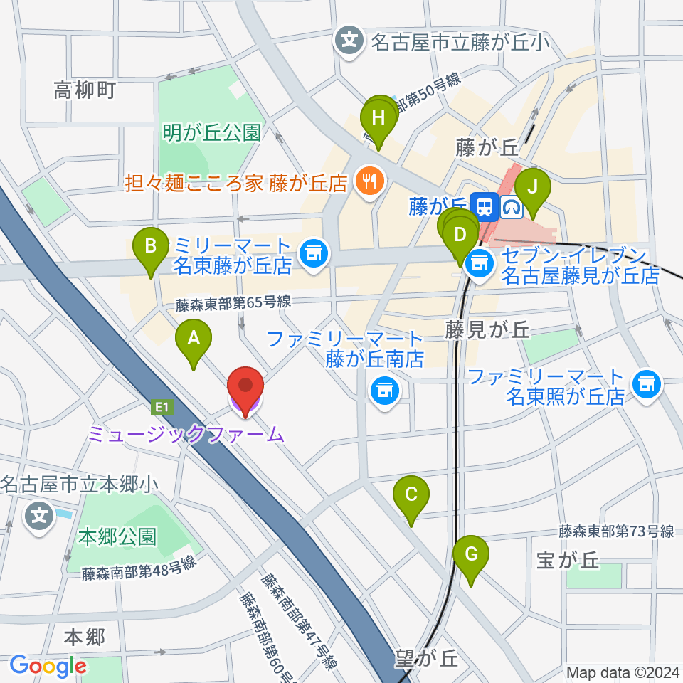 名古屋ミュージックファーム周辺のカフェ一覧地図