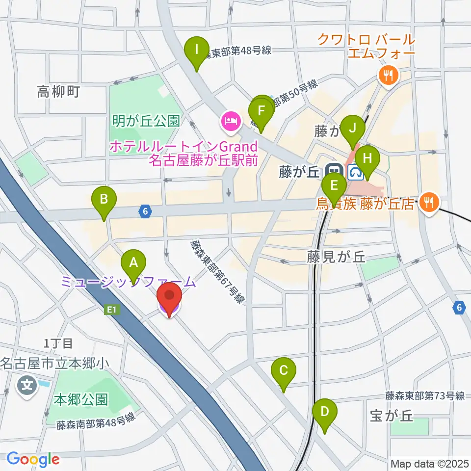 名古屋ミュージックファーム周辺のカフェ一覧地図