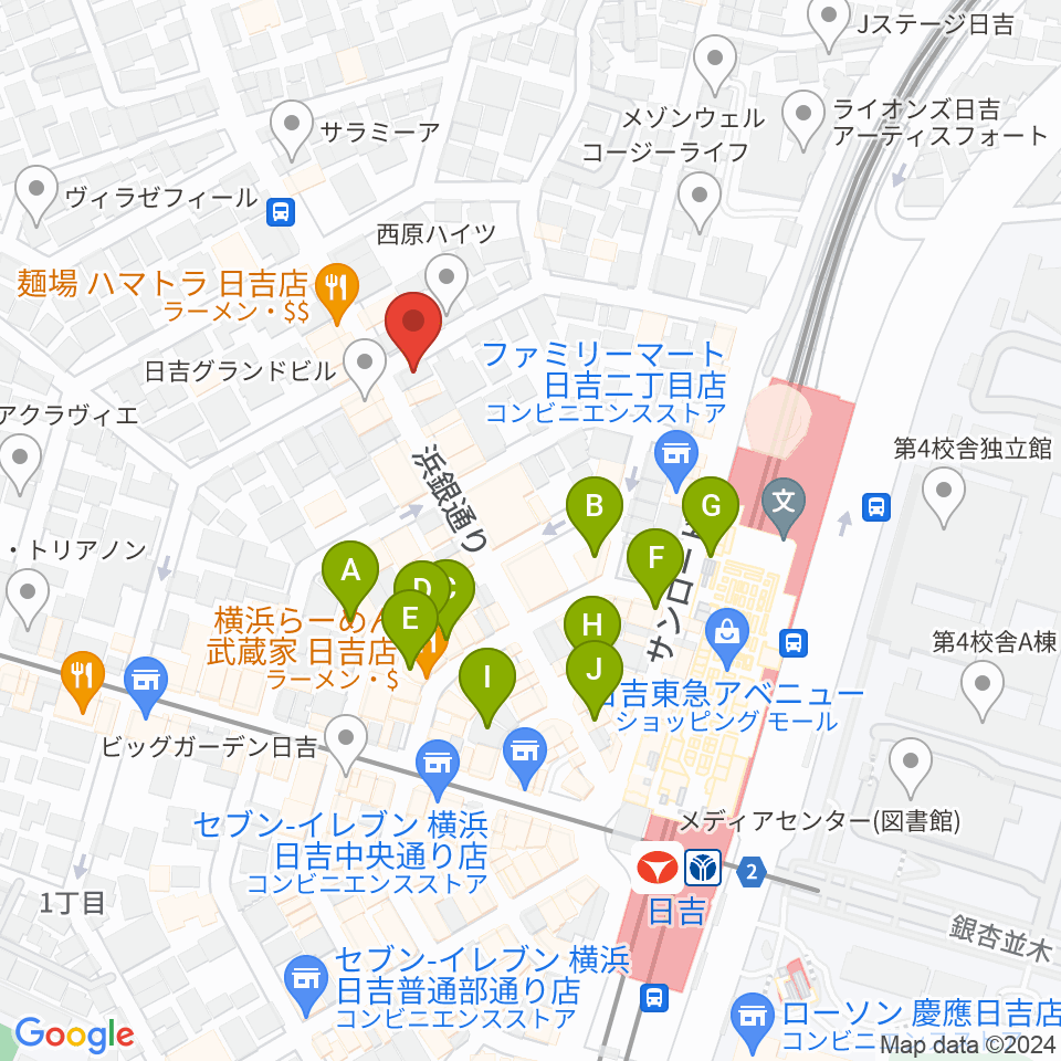 日吉Wonder Wall Yokohama周辺のカフェ一覧地図