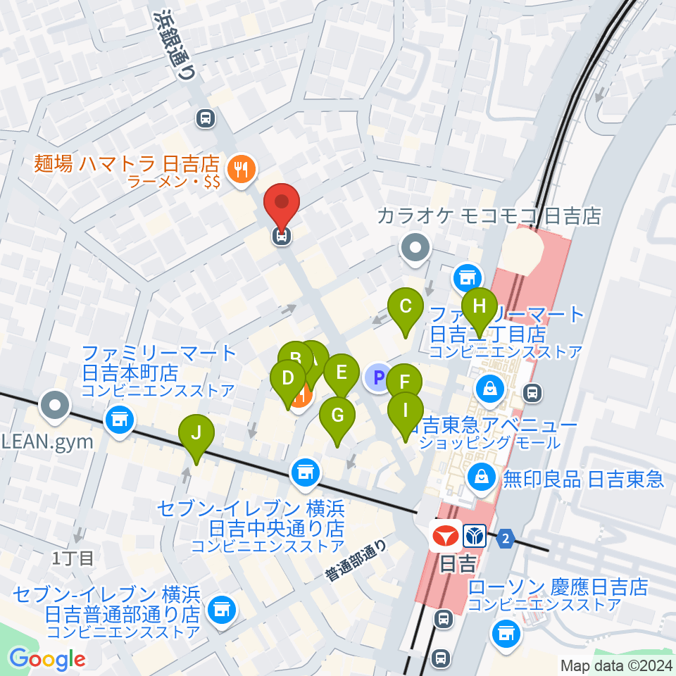 日吉ワンダーウォール周辺のカフェ一覧地図