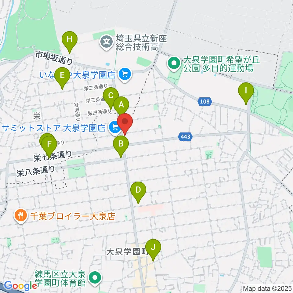 スタジオ ルミエール周辺のカフェ一覧地図