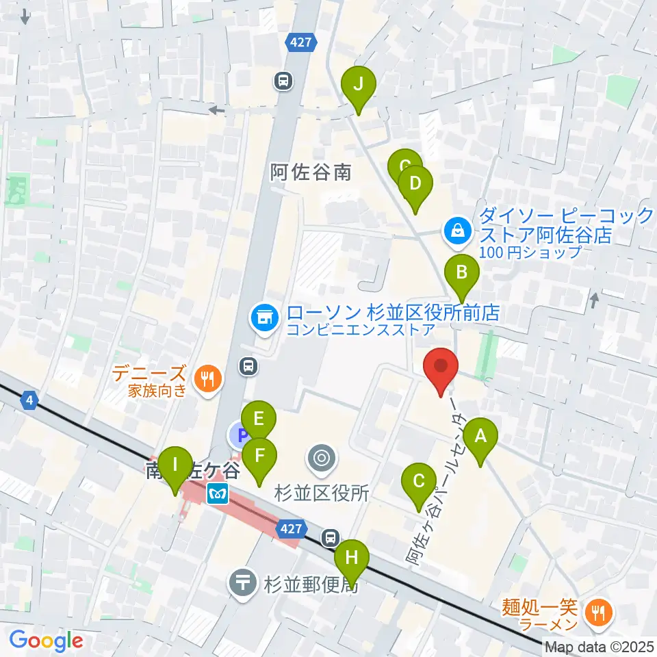 南阿佐ヶ谷ON THE ROOF plus周辺のカフェ一覧地図