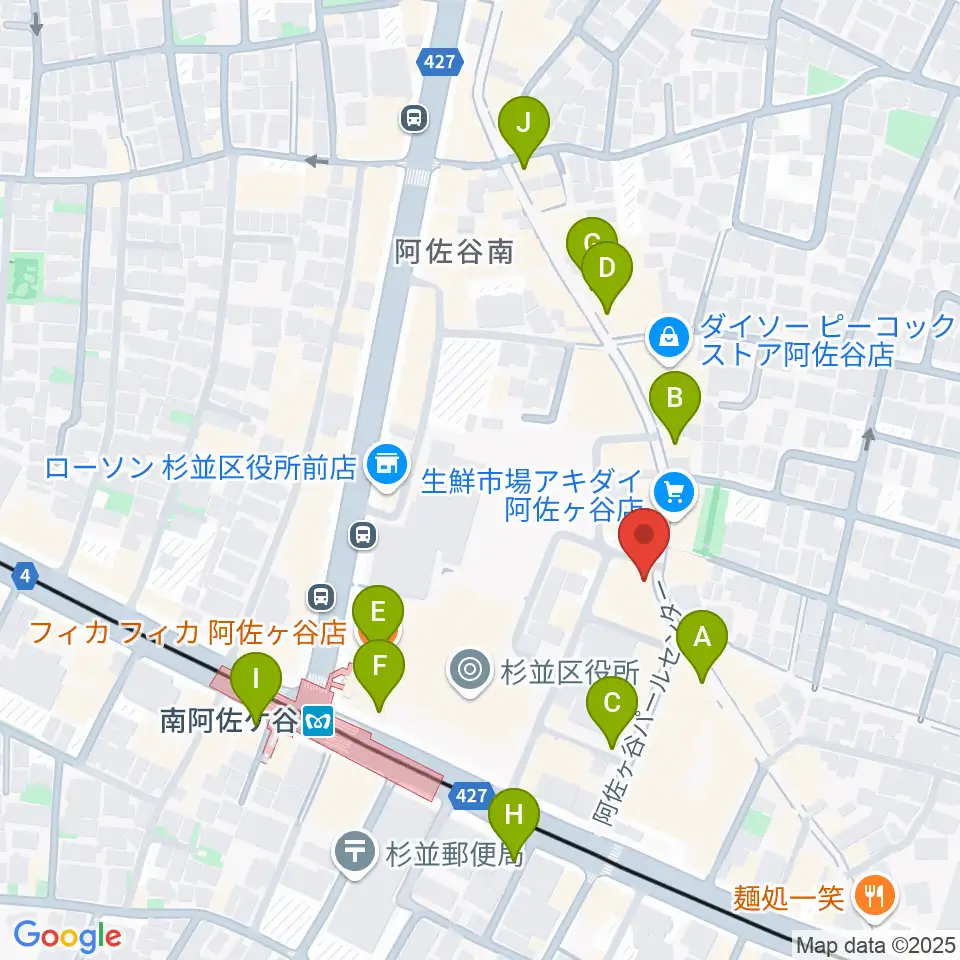 南阿佐ヶ谷ON THE ROOF plus周辺のカフェ一覧地図