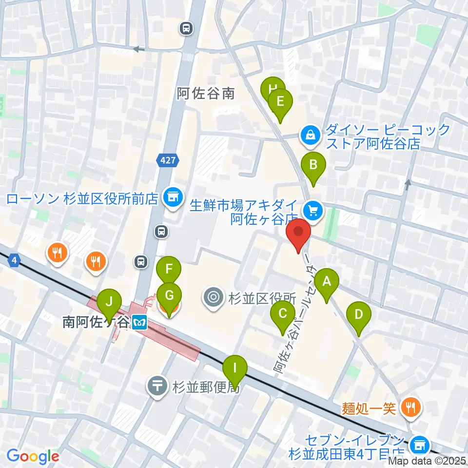 南阿佐ヶ谷ON THE ROOF plus周辺のカフェ一覧地図