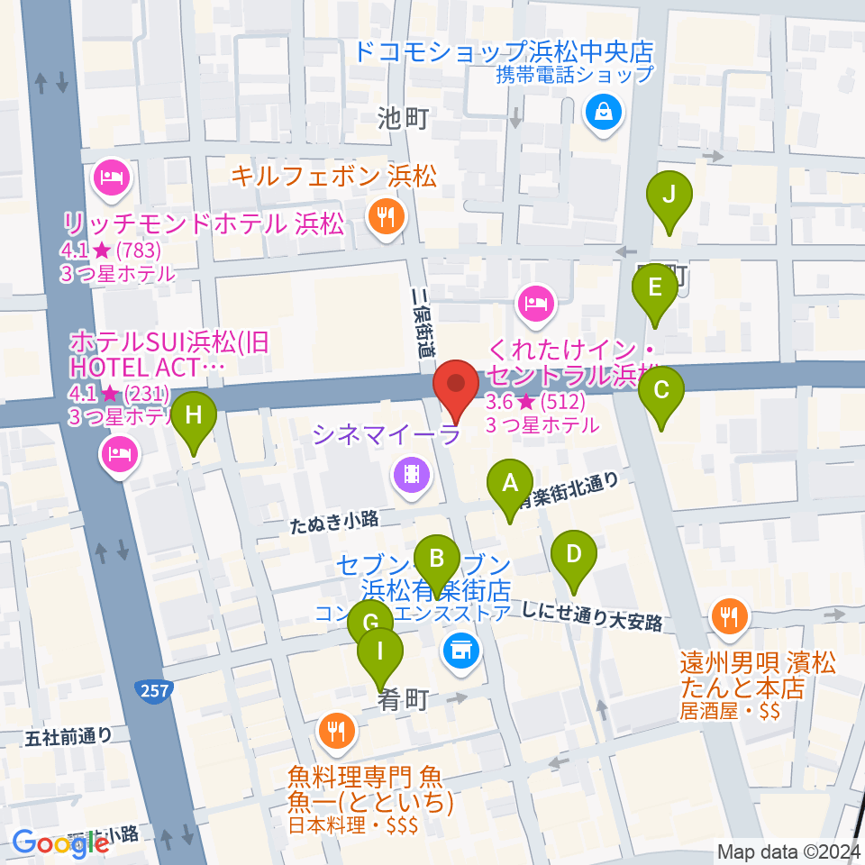 ジャズスポット アナログ周辺のカフェ一覧地図