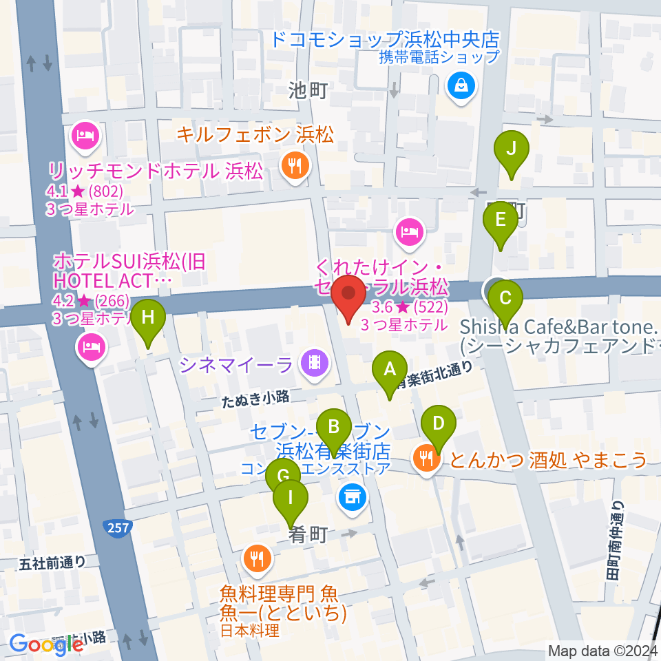 ジャズスポット アナログ周辺のカフェ一覧地図