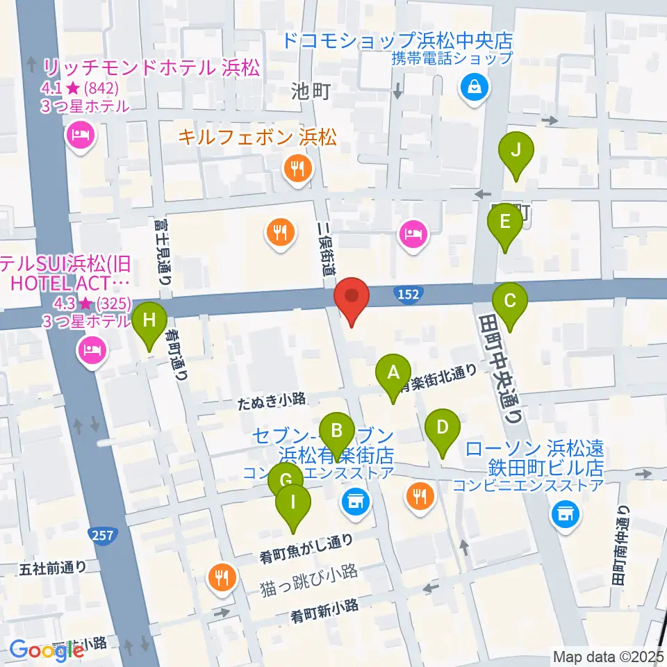 ジャズスポット アナログ周辺のカフェ一覧地図