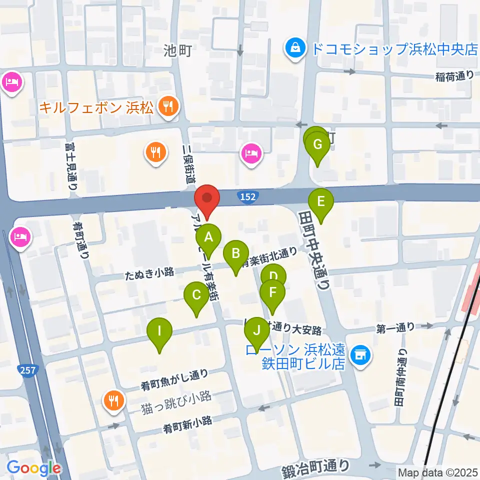ジャズスポット アナログ周辺のカフェ一覧地図