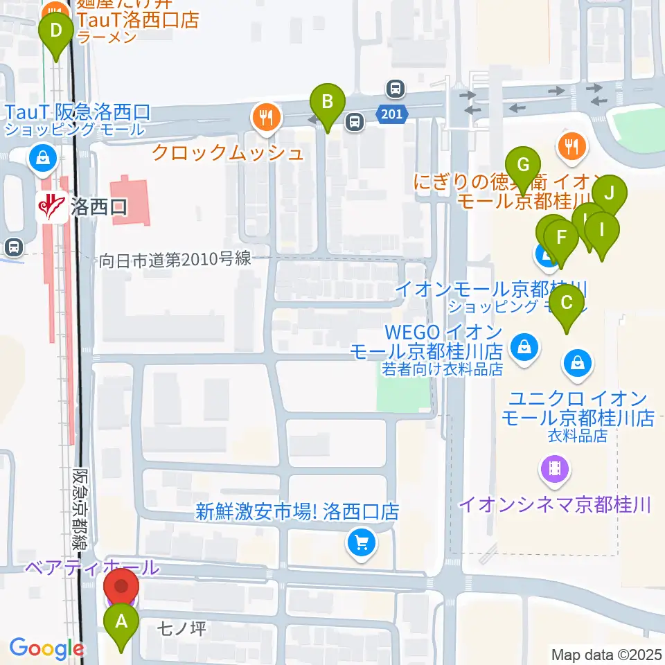 桂川ベアティホール周辺のカフェ一覧地図