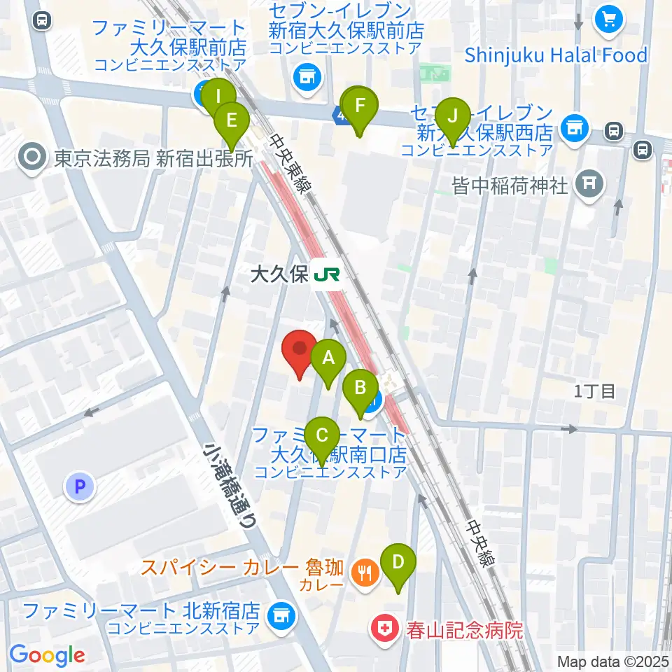 ジェットワン周辺のカフェ一覧地図