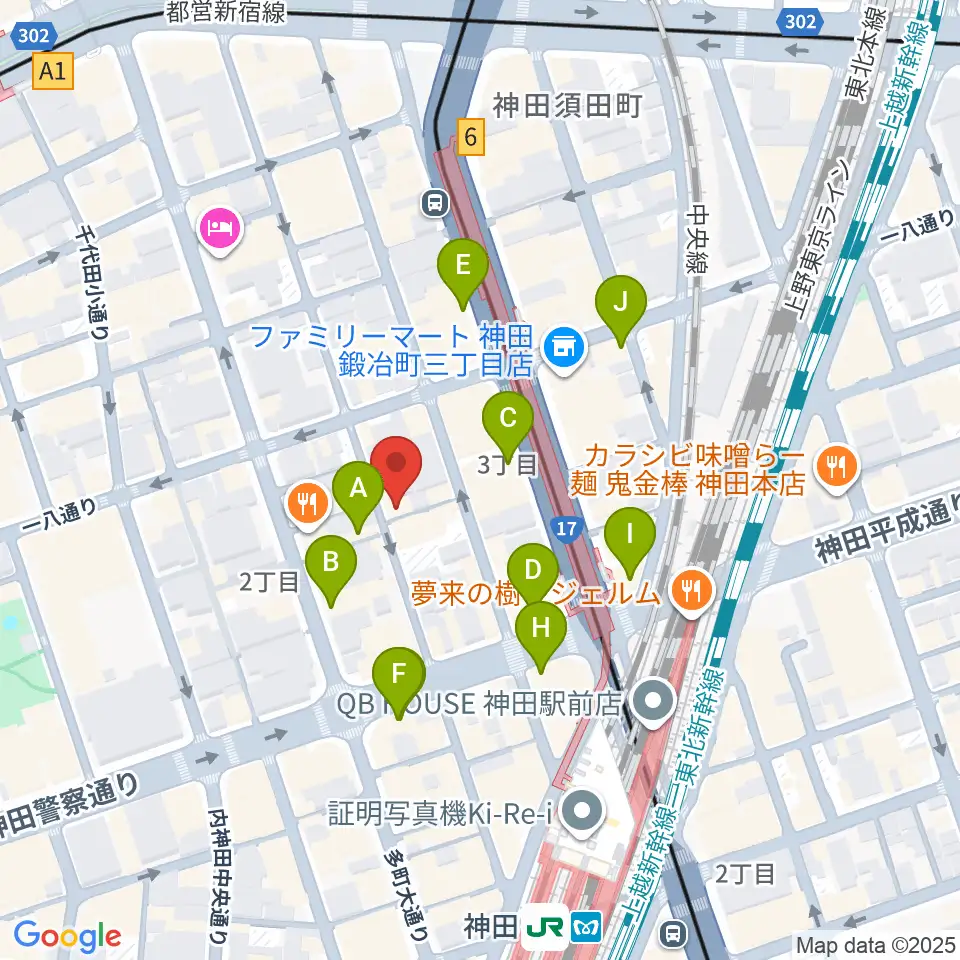 神田Jazz spot Step!周辺のカフェ一覧地図
