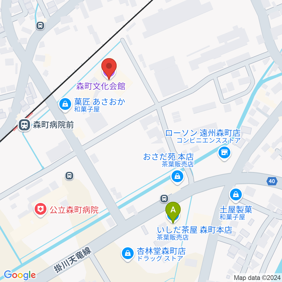 森町文化会館ミキホール周辺のカフェ一覧地図