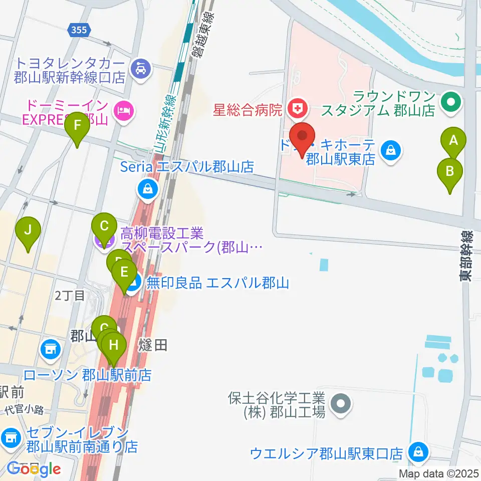ポラリス保健看護学院メグレズホール周辺のカフェ一覧地図