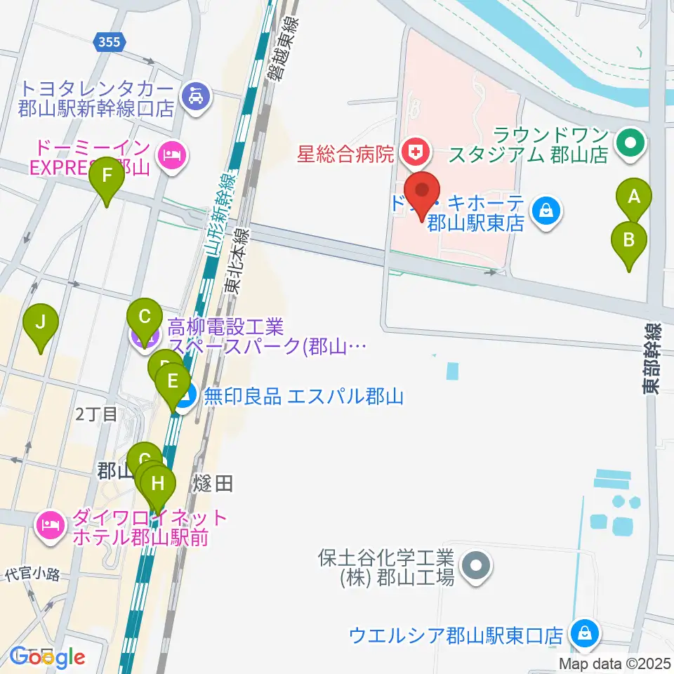 ポラリス保健看護学院メグレズホール周辺のカフェ一覧地図