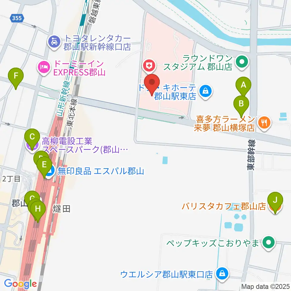 ポラリス保健看護学院メグレズホール周辺のカフェ一覧地図